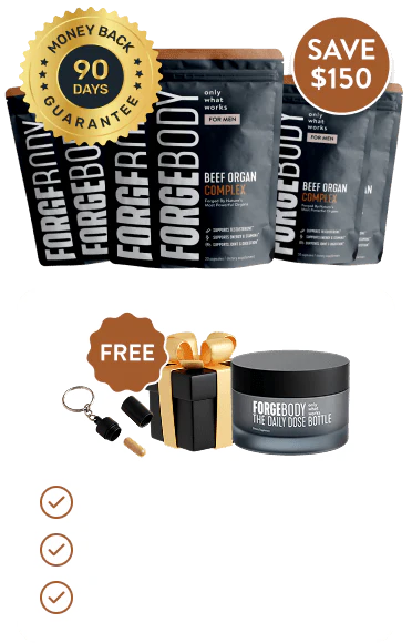 3 Month Supply - Beef Organ Complex 6 Pouches | OTP - (FREE: Daily dose bottle, On the go pill case, Mystery gift)